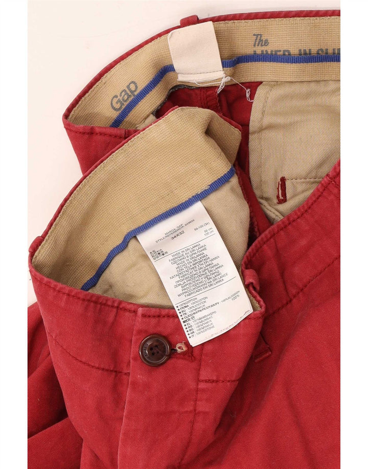 Gap gerade Chino-Hose für Herren, W34, L32, rote Baumwolle
