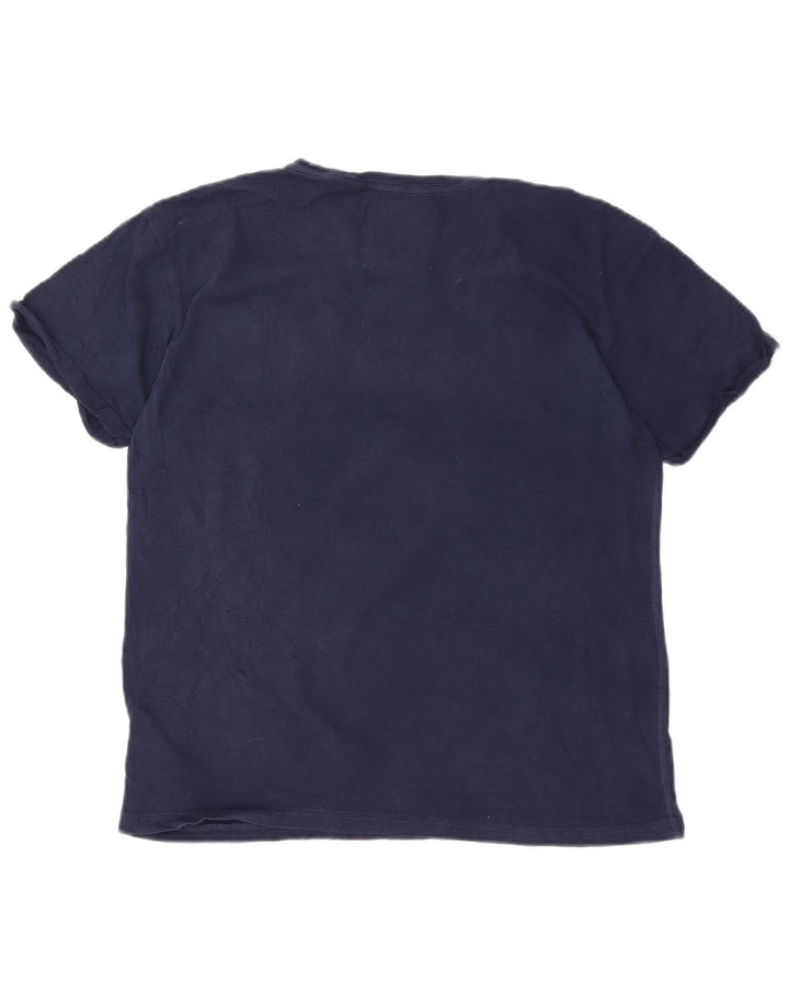 Superdry Damen Grafik-T-Shirt-Oberteil UK 12 Medium Marineblau Baumwolle