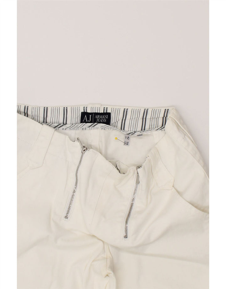 ARMANI Womens Slim Casual Trousers W28 L29 White Vintage Armani and Second-Hand Armani from Messina Hembry 