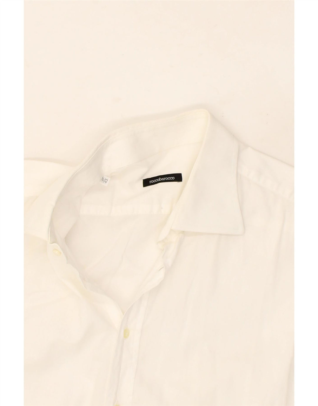 ROCCOBAROCCO Mens Shirt Size 43 17 XL White Cotton Vintage Roccobarocco and Second-Hand Roccobarocco from Messina Hembry 