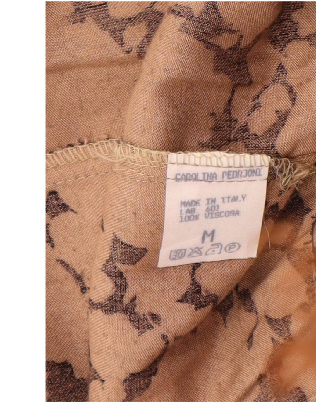 VINTAGE Damen-A-Linien-Rock, mittelgroß, W30, braun geblümte Viskose