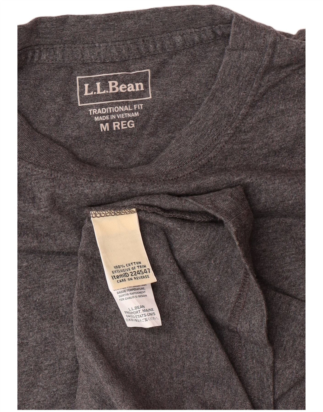 L.L.BEAN Herren-T-Shirt mit traditioneller Passform, mittelgraue Baumwolle