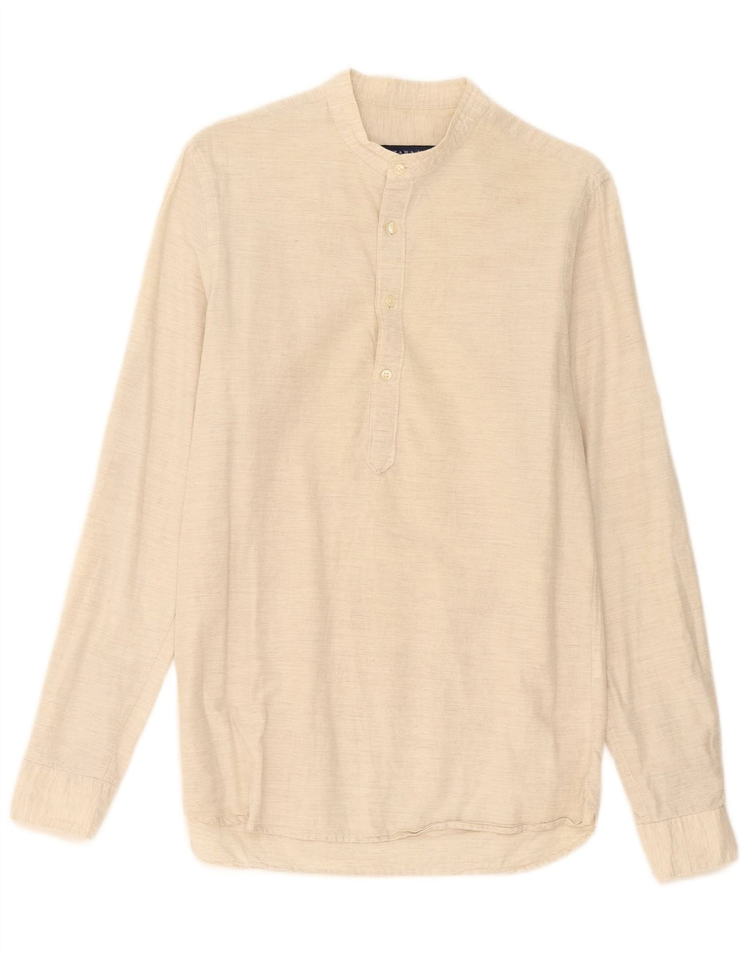 Zara Slim Fit Pullover-Hemd für Herren, Größe S, Beige