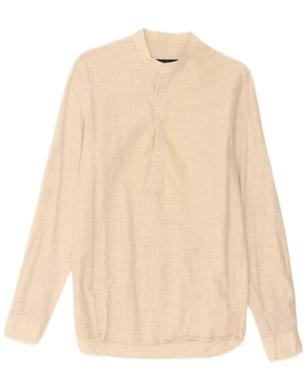 Zara Slim Fit Pullover-Hemd für Herren, Größe S, Beige