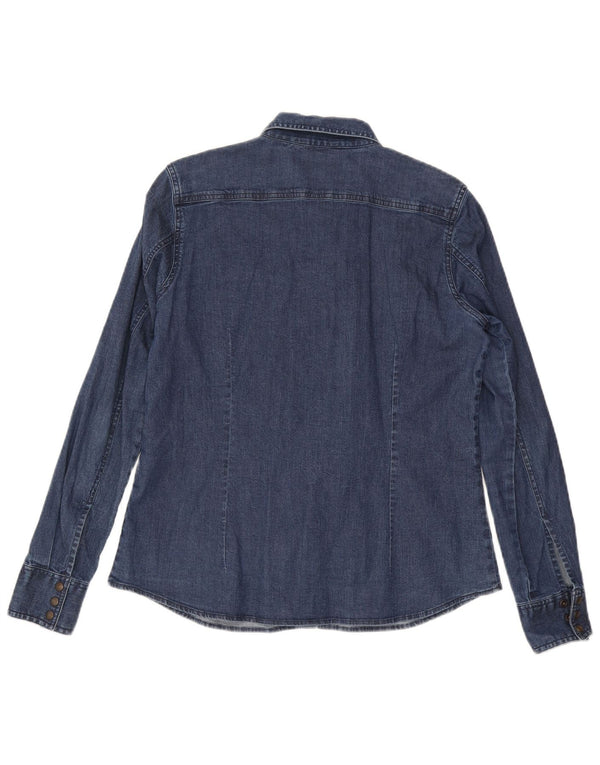 Carrera Damen Jeanshemd UK 14 Große blaue Baumwolle