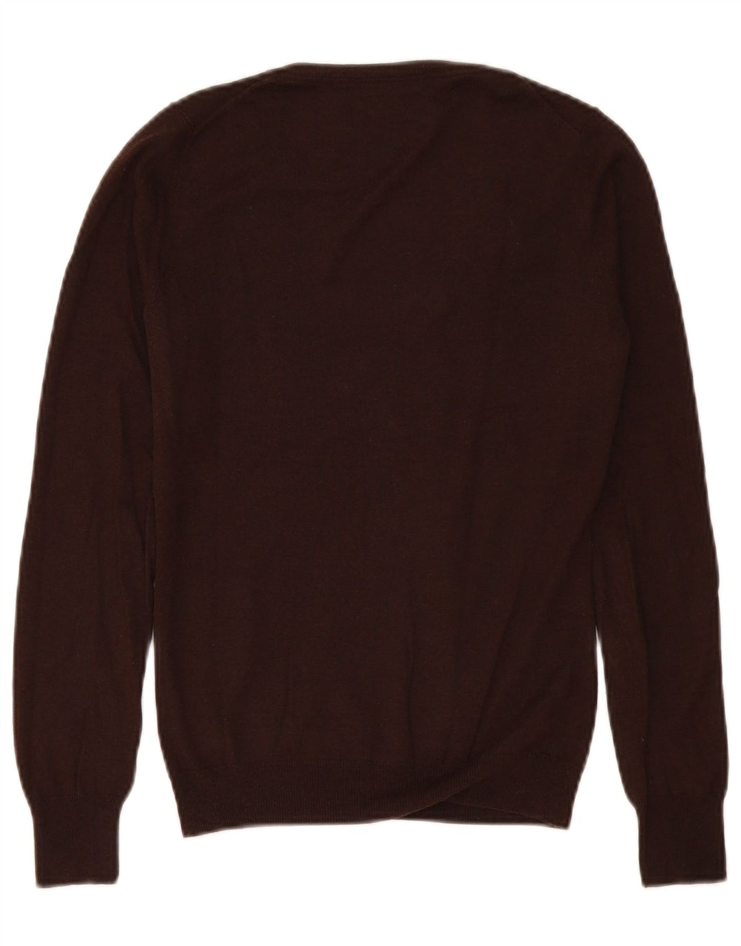 Massimo Dutti Damen-Pullover mit V-Ausschnitt, Gr. 10, kleine braune Seide