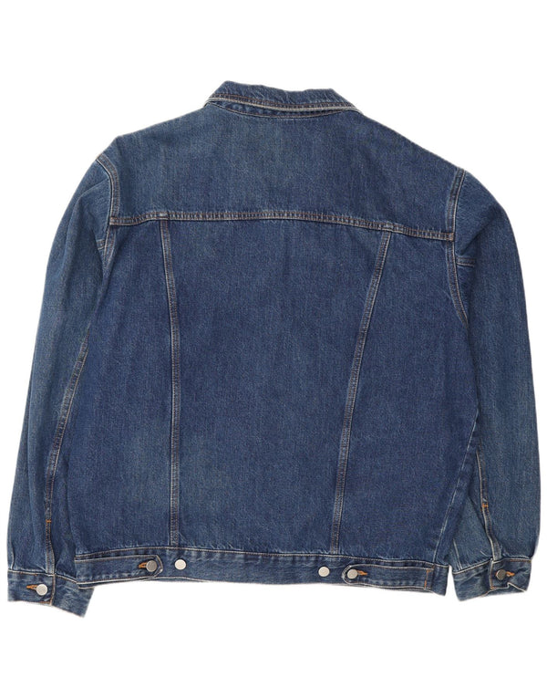 Vintage Herren Jeansjacke UK 44 2XL Blaue Baumwolle