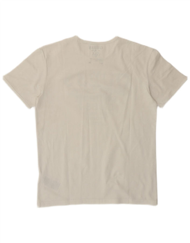 Guess Grafik-T-Shirt-Oberteil für Damen, EU 38, mittelweiß, Baumwolle, klassisch