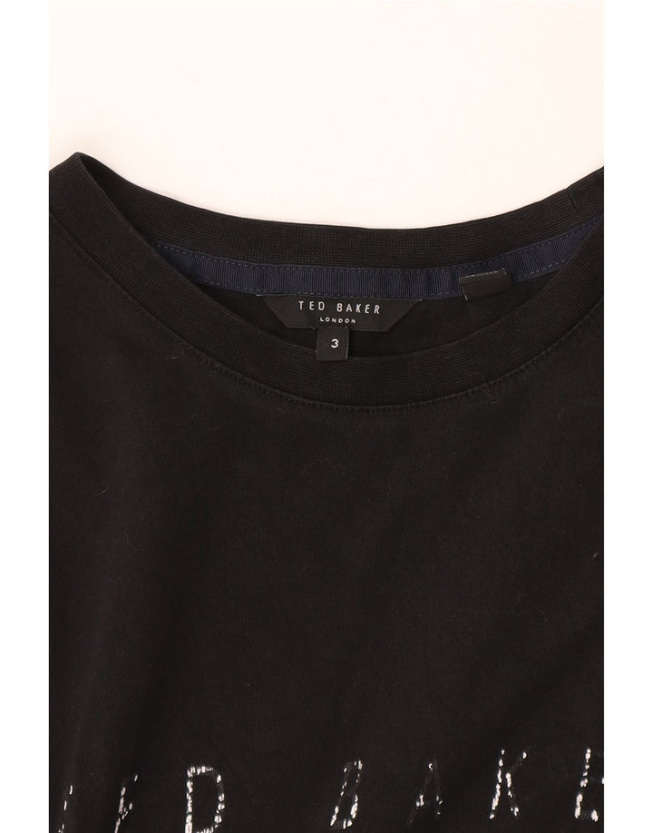 Ted Baker Herren-T-Shirt mit Grafik, Größe 3, mittelschwarz