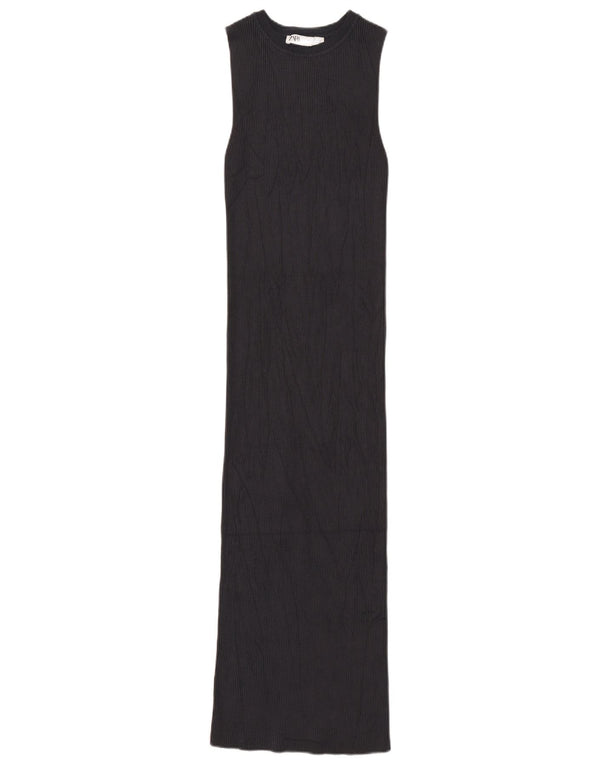 Ärmelloses Maxi-Pulloverkleid für Damen von Zara, UK 12, mittlere marineblaue Viskose