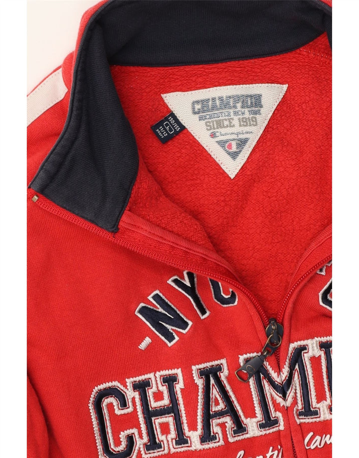Champion Jungen-Trainingsanzug-Top-Jacke, 11–12 Jahre, Größe L, Rot, Farbblock