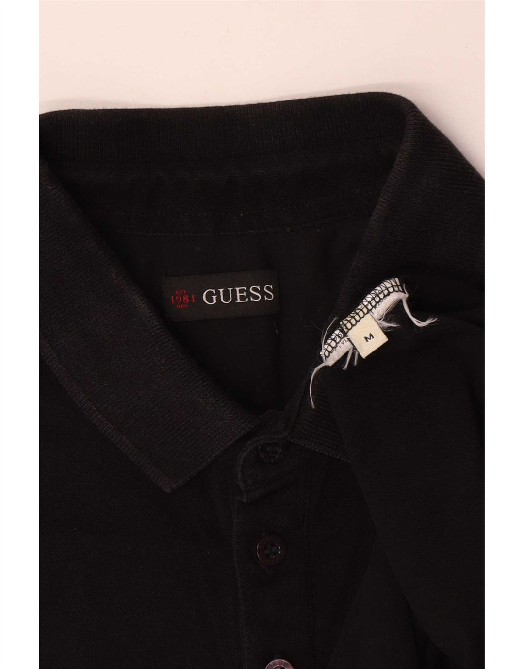 Guess Herren-Poloshirt aus mittlerer schwarzer Baumwolle