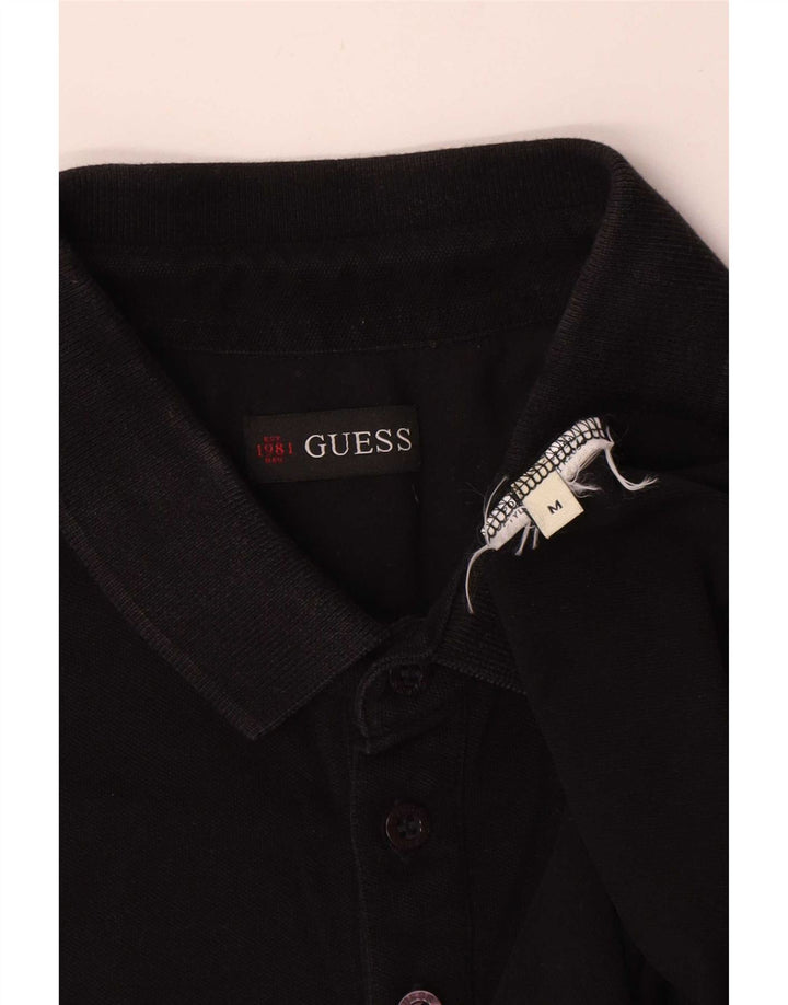 Guess Herren-Poloshirt aus mittlerer schwarzer Baumwolle