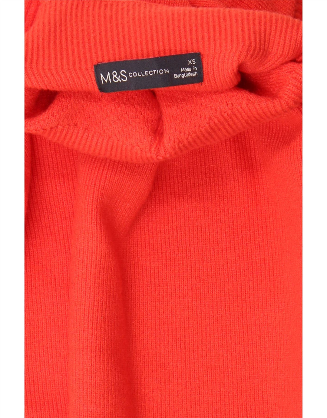 MARKS & SPENCER Womens Turtle Neck Jumper Sweater UK 6 XS Red Viscose Vintage Marks & Spencer and Second-Hand Marks & Spencer from Messina Hembry 