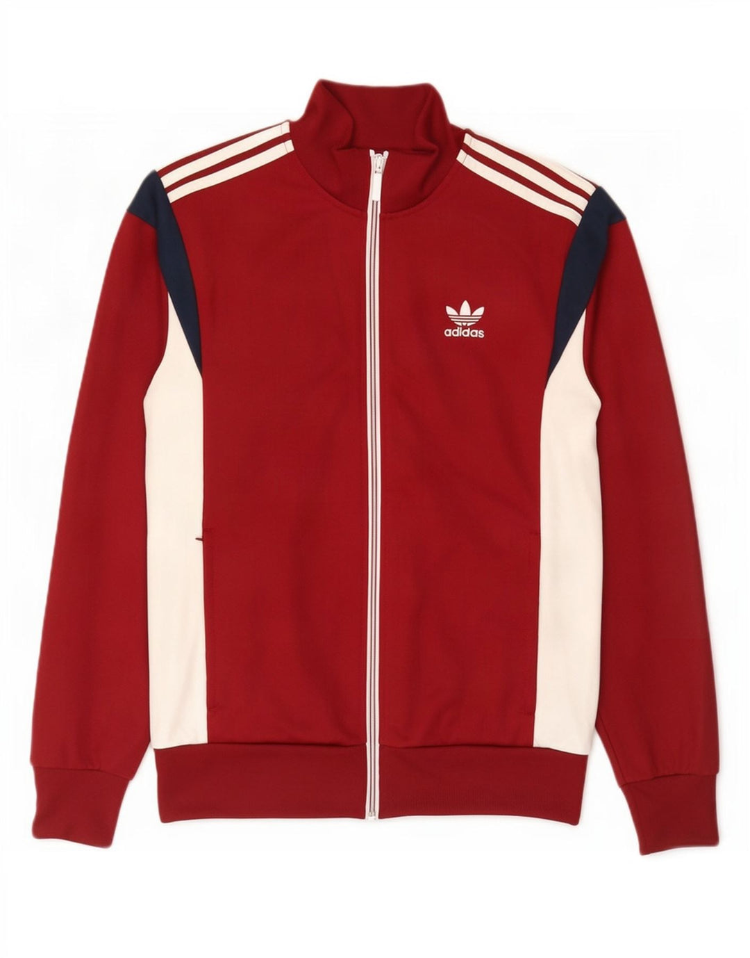 Adidas Herren-Trainingsanzug-Oberteil, mittelgroß, Burgunderrot, Farbblock