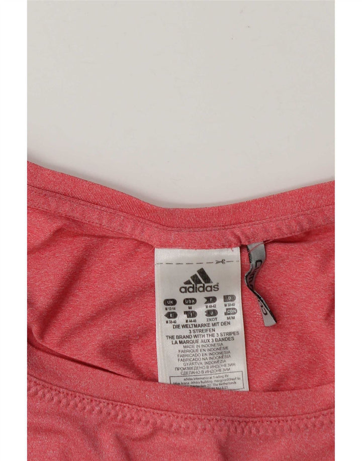 Adidas Damen Grafik T-Shirt Top UK 12/14 Mittelrosa Polyester