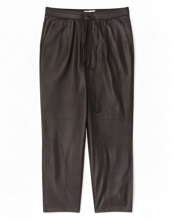 Zara Damen Crop Kunstlederhose Medium W28 L24 Schwarz Polyester