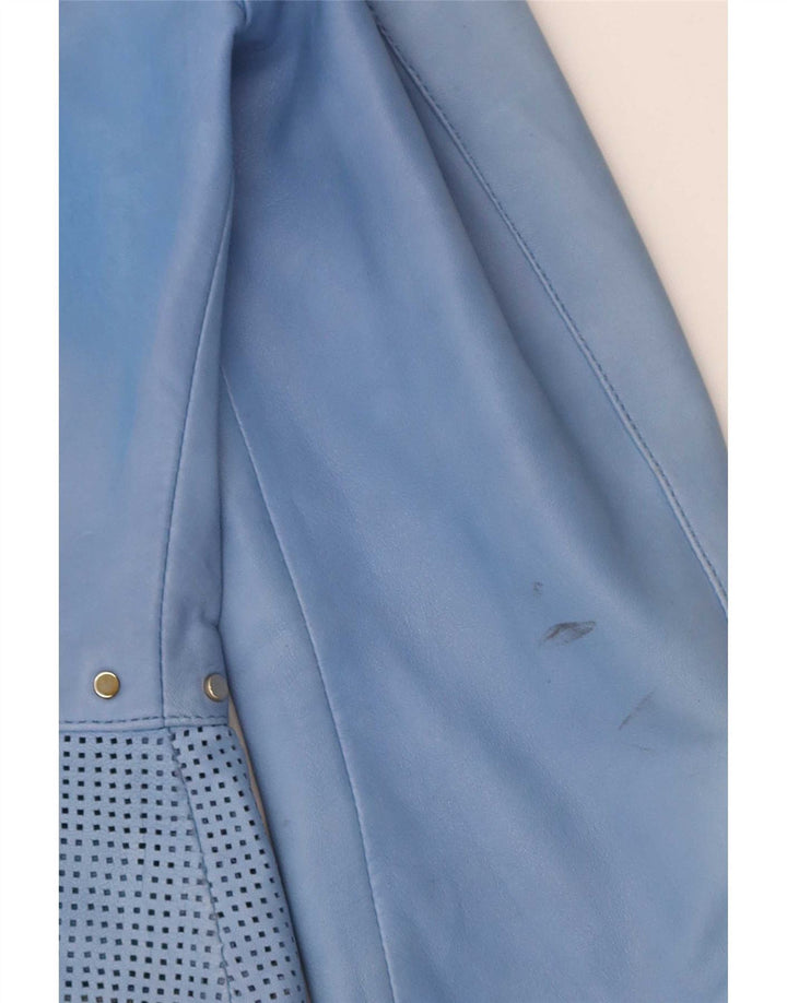 Penny Black Damen Leder Bomberjacke UK 14 Großes blaues Leder