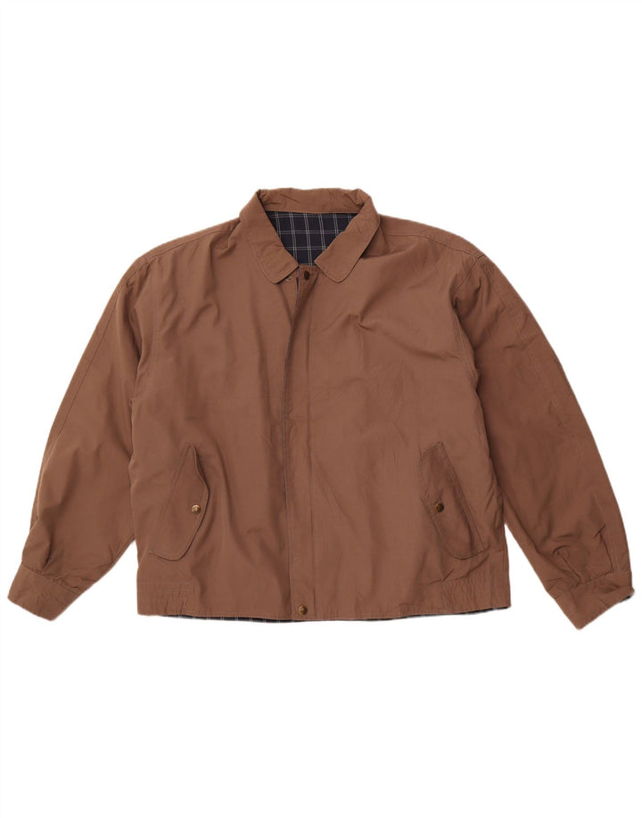 VINTAGE Herren Wendejacke UK 40 Großes braun kariertes Polyester