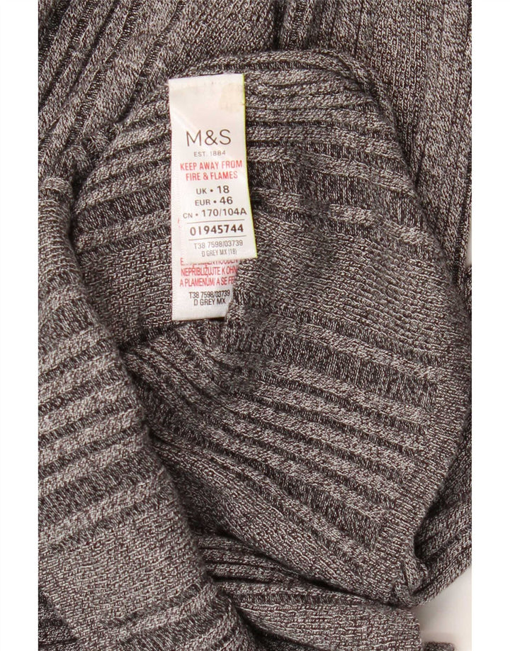 Marks & Spencer Damen Top Langarm UK 18 XL Graue Viskose
