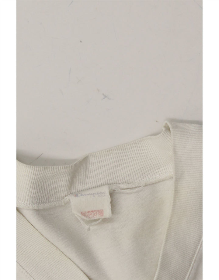 CHAMPION Mens Graphic T-Shirt Top Medium White Vintage Champion and Second-Hand Champion from Messina Hembry 