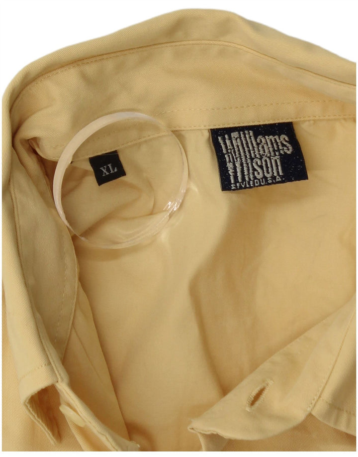 Williams Wilson Herren-Grafikhemd XL aus gelber Baumwolle