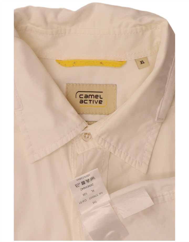 Camel Active Herren-Kurzarmhemd XL aus weißer Baumwolle