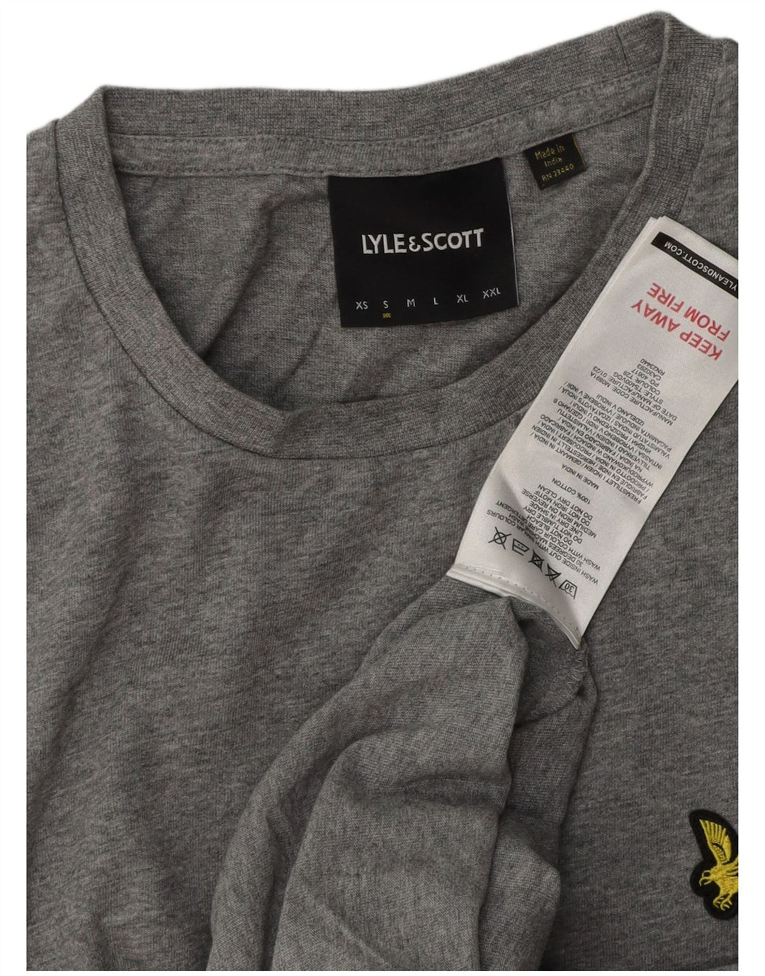 Lyle & Scott Herren T-Shirt Top Small Grau Baumwolle