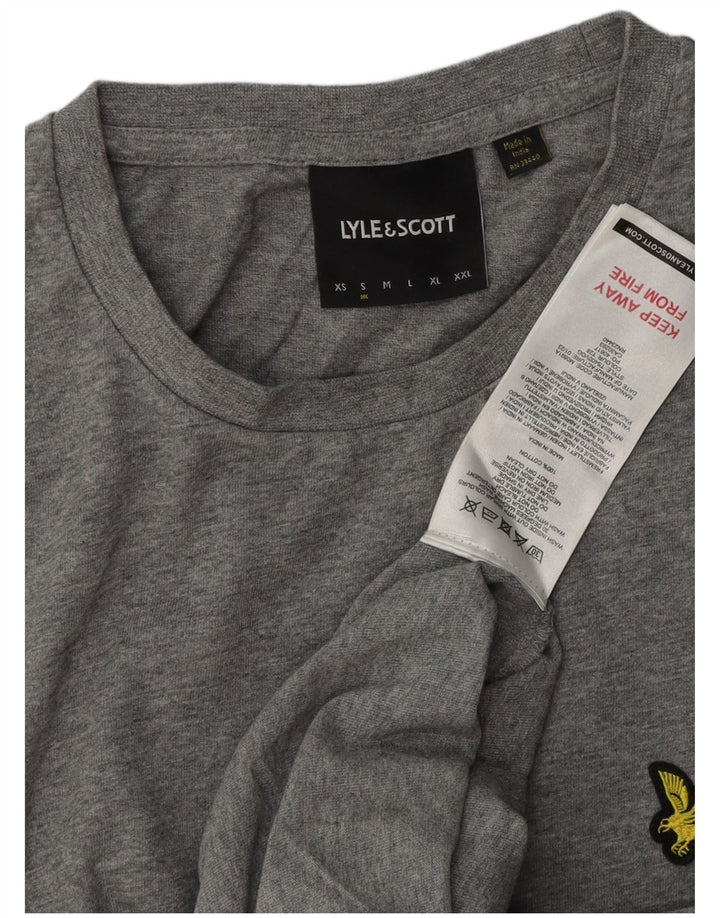 Lyle & Scott Herren T-Shirt Top Small Grau Baumwolle