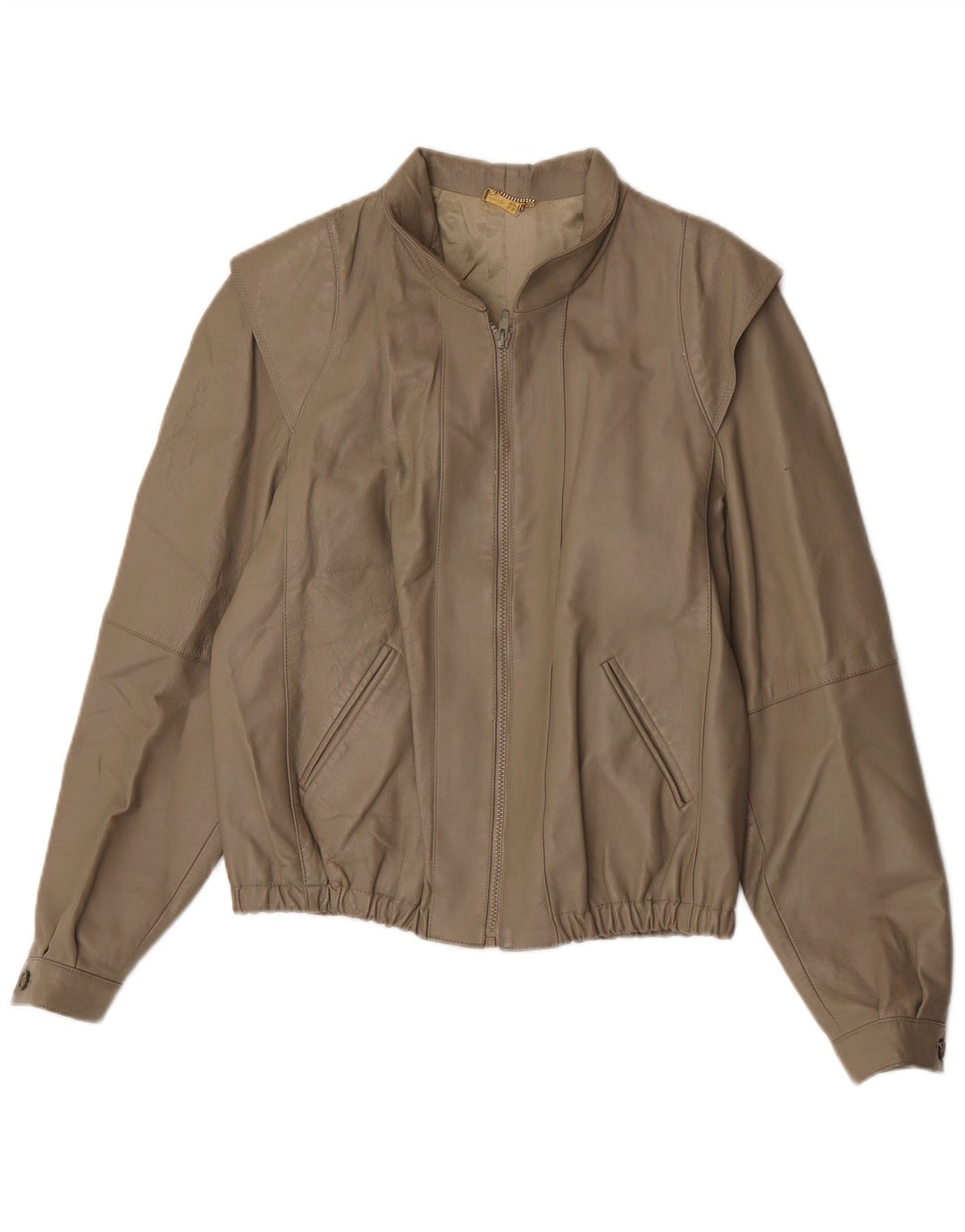 Vintage Damen Lederjacke IT 44 Mittelgraues Leder