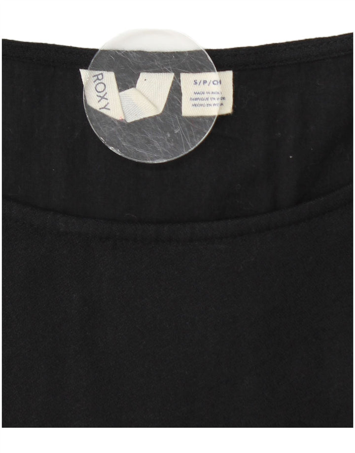 ROXY Damen-Langarmkleid in A-Linie, Gr. 10, Größe S, Schwarz, Baumwolle