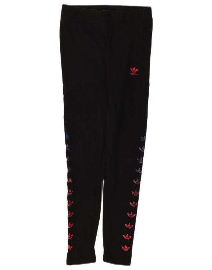 Adidas Damen Graphic Leggings UK 12 Mittelschwarze Baumwolle
