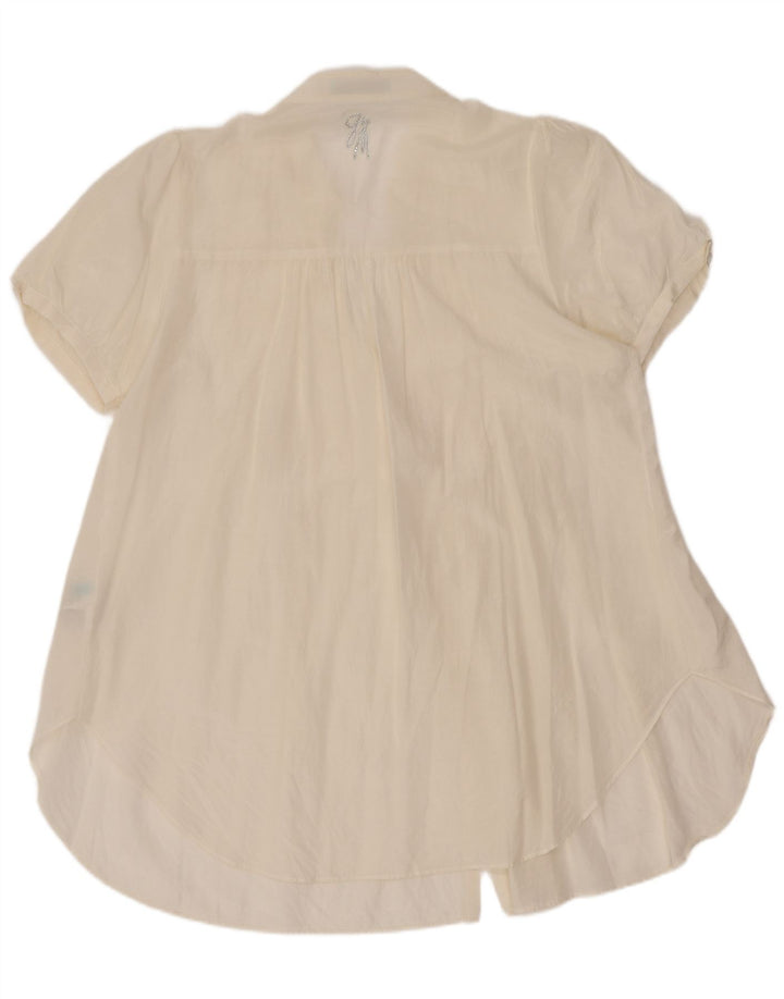 Guess By Marciano Damen Kurzarm-Hemdbluse IT 44 Medium Off White
