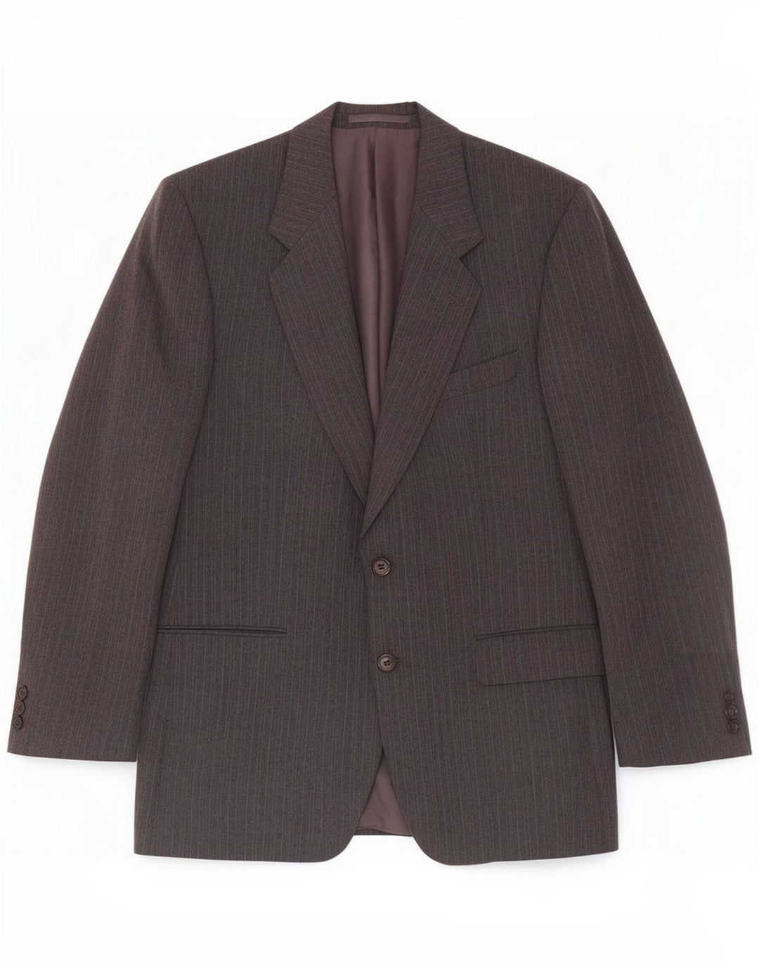 St Michael Herren-Blazer mit 2 Knöpfen, UK 40, großes graues Nadelstreifen-Polyester