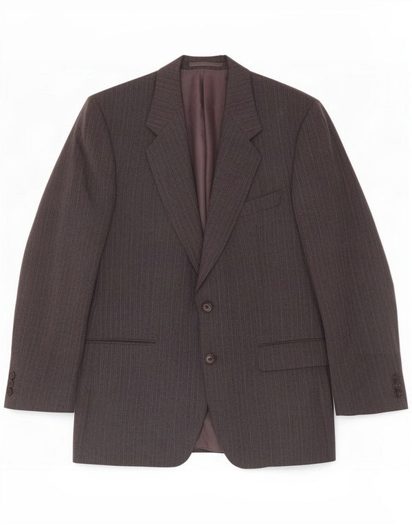 St Michael Herren-Blazer mit 2 Knöpfen, UK 40, großes graues Nadelstreifen-Polyester