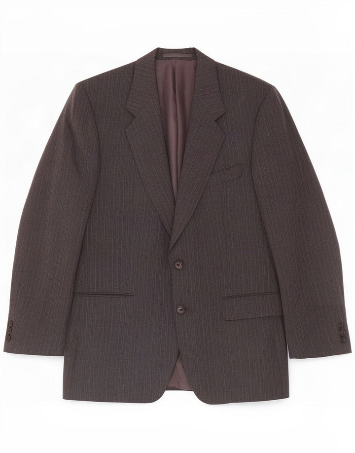 St Michael Herren-Blazer mit 2 Knöpfen, UK 40, großes graues Nadelstreifen-Polyester