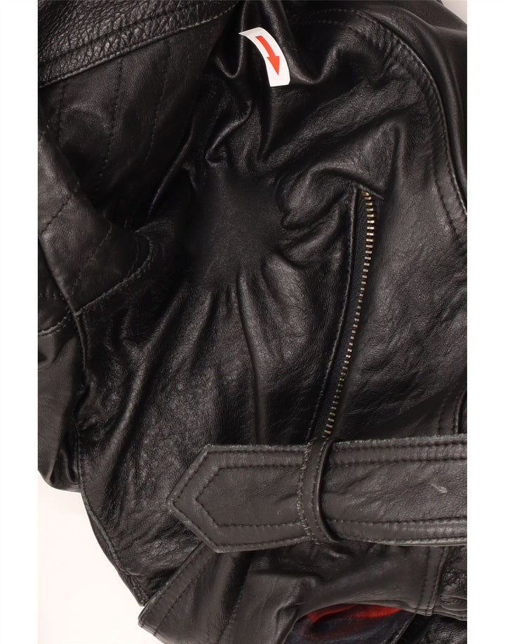 Yessica Damen Übergroße Crop Bikerjacke EU 38 Medium Schwarz