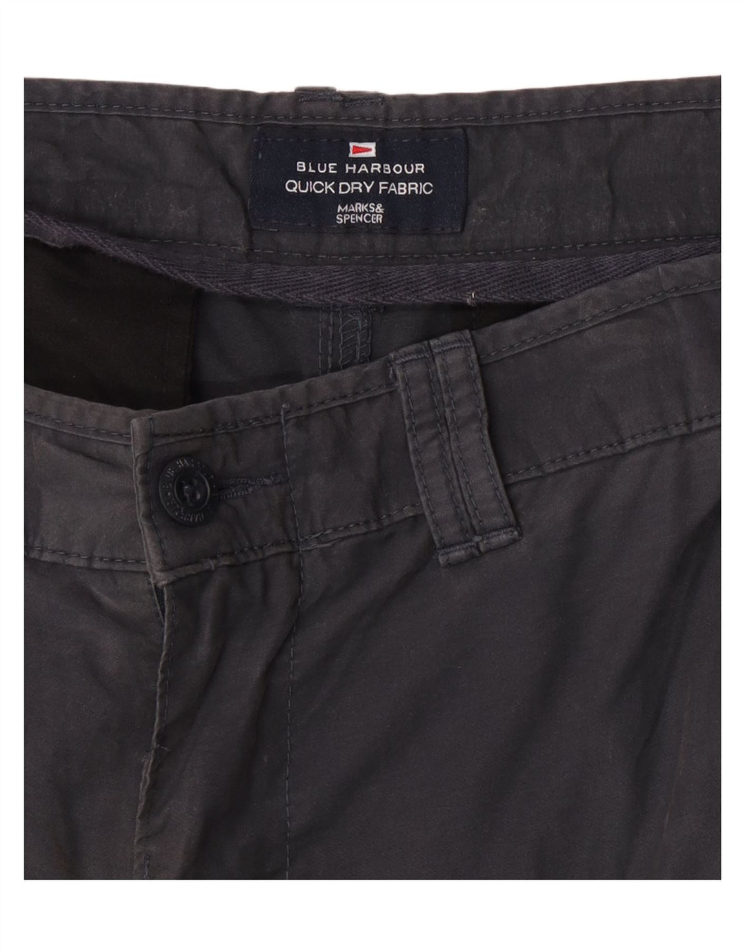 Marks & Spencer Herren Blue Harbor Cargo Bermuda Shorts W34 Large Grau