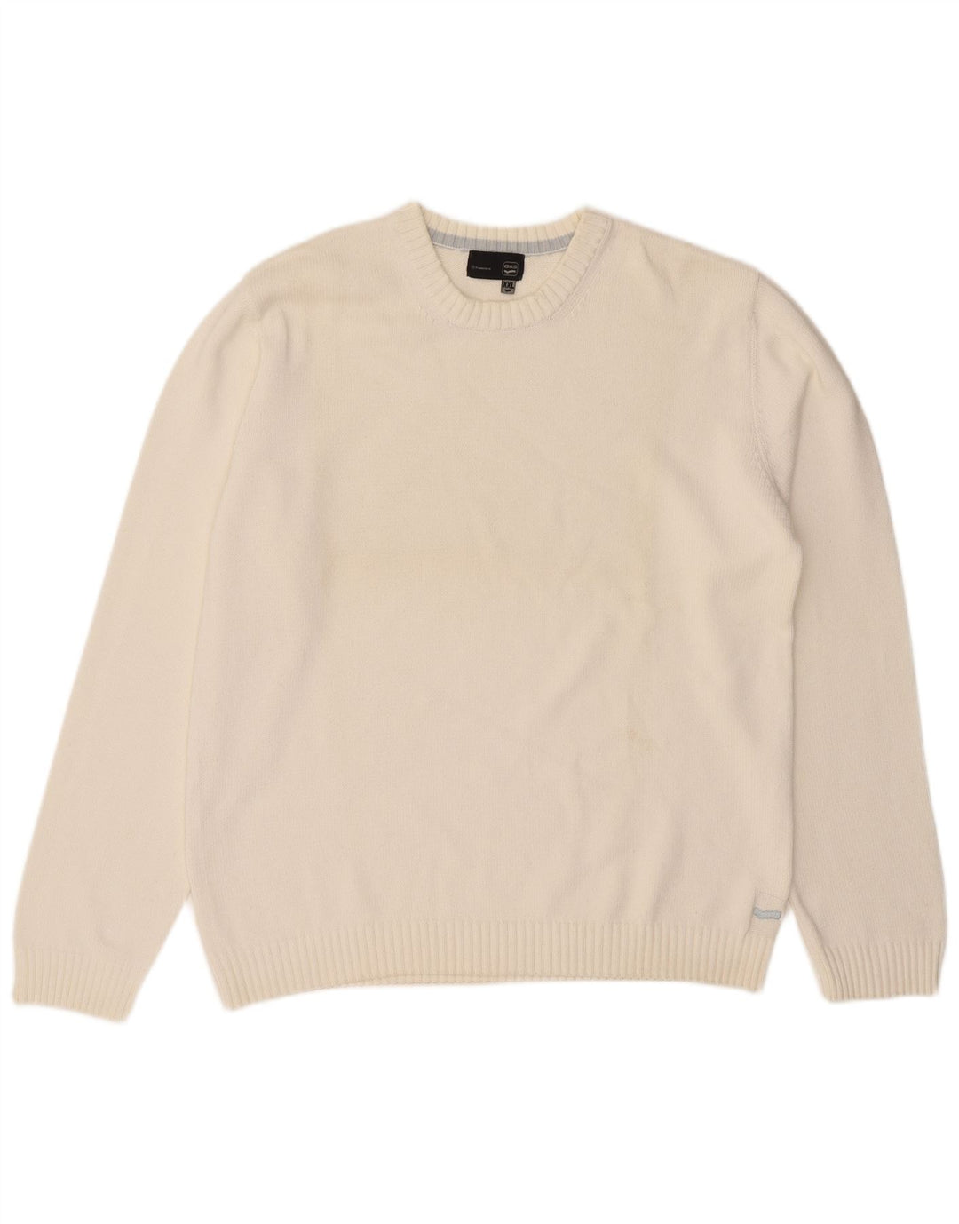 Gas Herren-Pullover mit Rundhalsausschnitt, 2XL, weiße Baumwolle