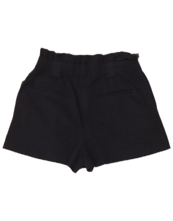 Zara Damen-Shorts mit hoher Taille, mittelgroß, W27, marineblaue Baumwolle
