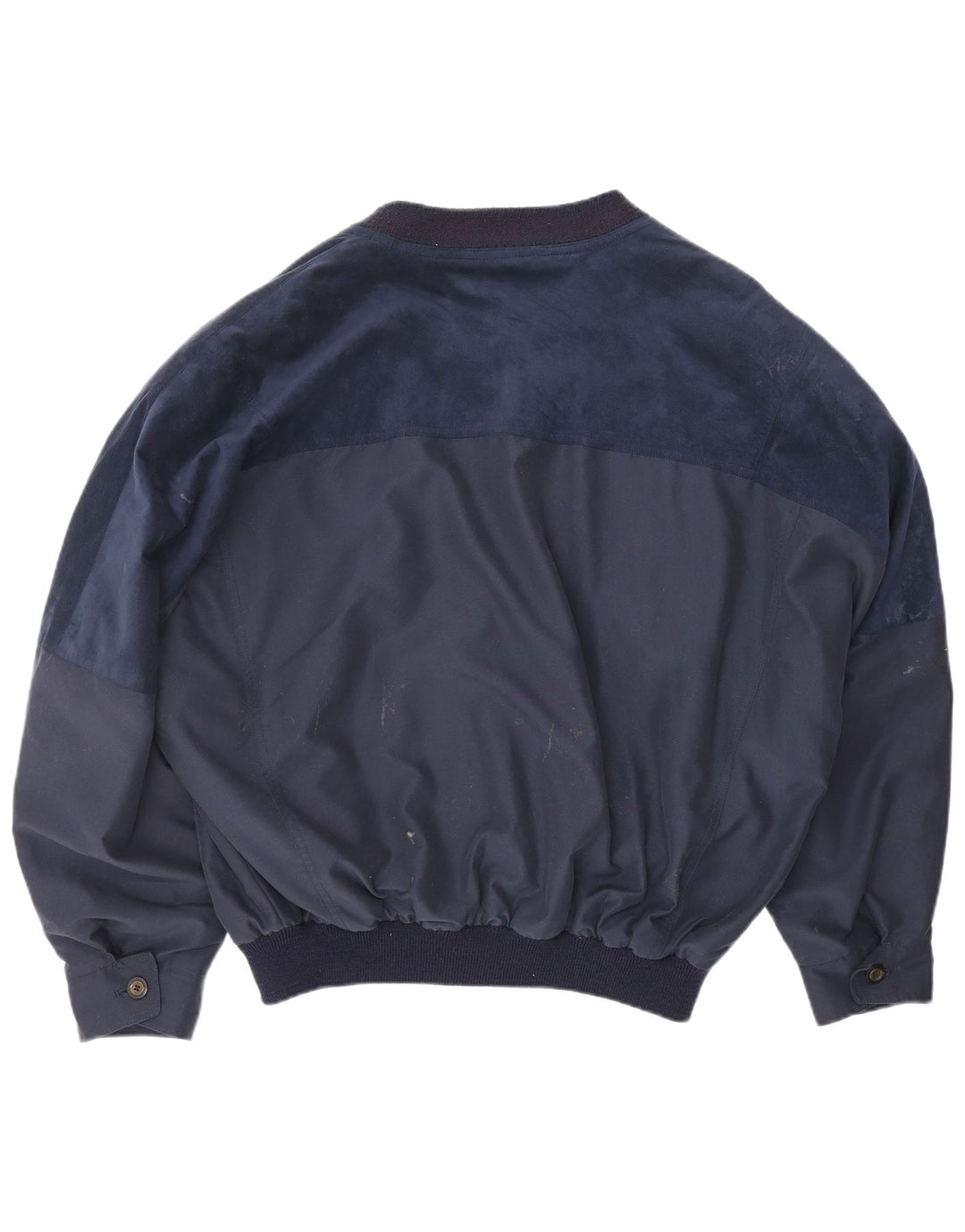 VINTAGE Herren Bomberjacke UK 42 XL Marineblau Polyester