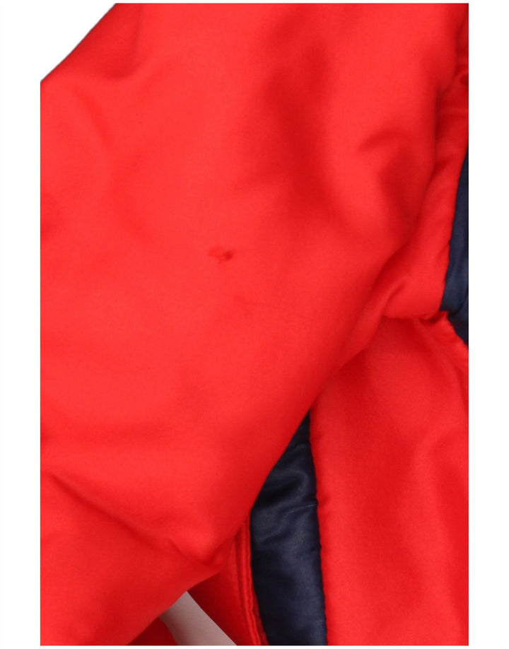 Wattierte Vintage-Herrenjacke IT 48 Mittelrotes Colourblock-Polyamid