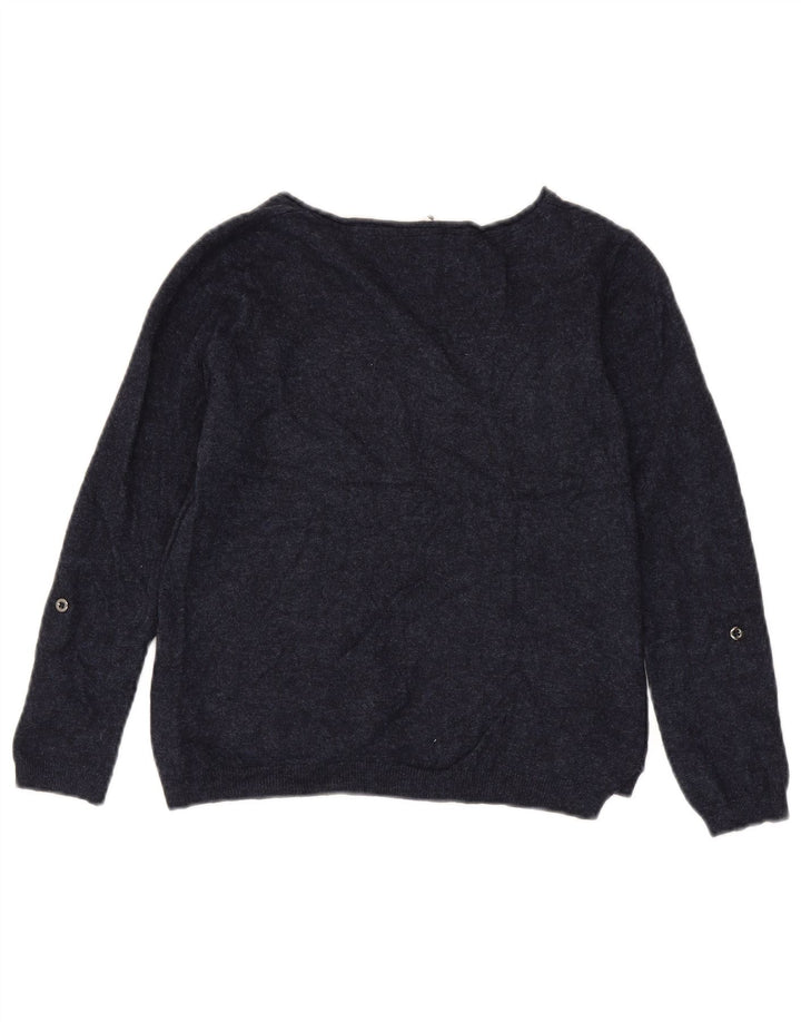 White Stuff Damen-Pullover mit bauchfreiem U-Boot-Ausschnitt, Gr. 12, mittleres Marineblau