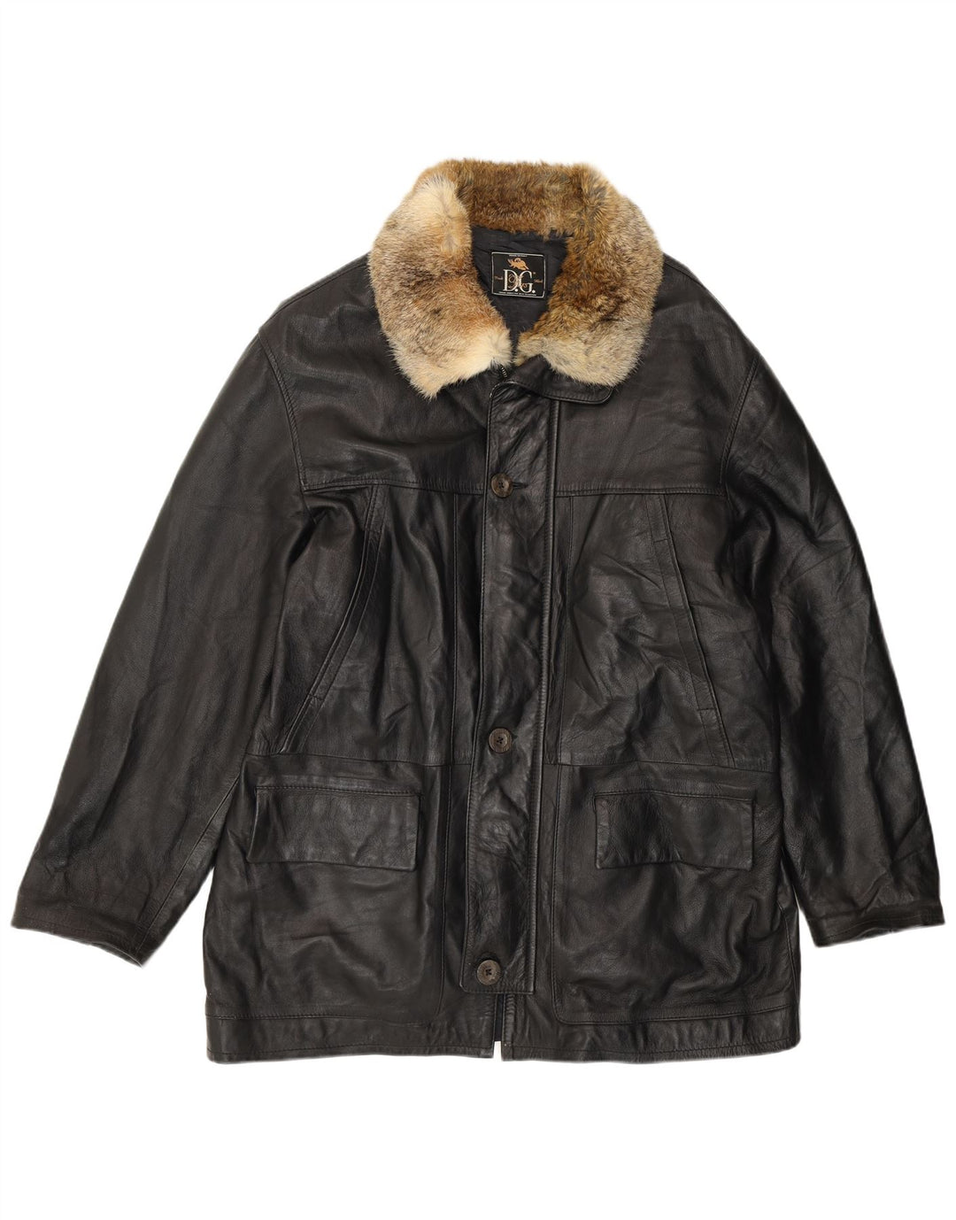 Vintage Herren Lederjacke UK 42 XL Schwarzes Leder