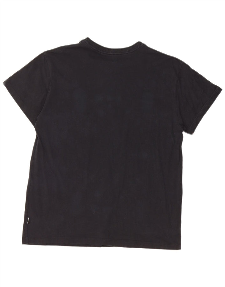 CONVERSE Damen Grafik T-Shirt Top UK 14 Mittelschwarze Baumwolle