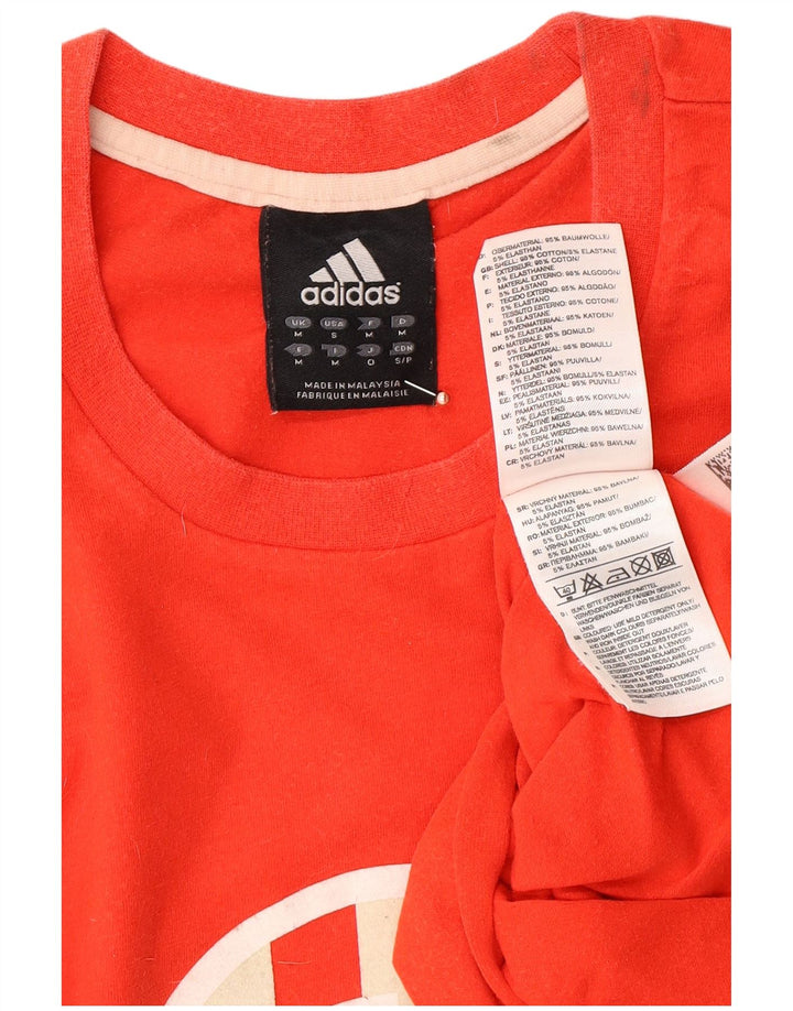 ADIDAS Herren Graphic Top Langarm Mittelrot Colourblock Baumwolle