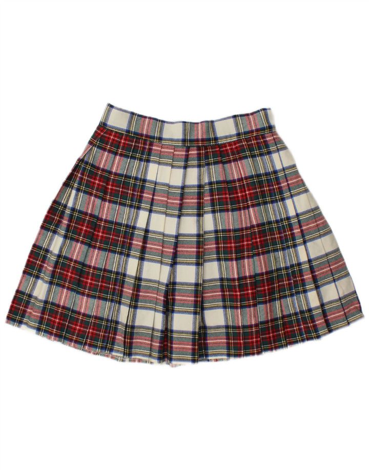 Swish Damen Mini-Faltenrock IT 44 Medium W28 Mehrfarbig karierte Wolle