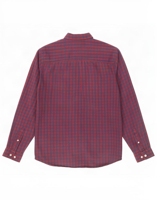 Jack & Jones Mens Shirt Medium Red Gingham Cotton