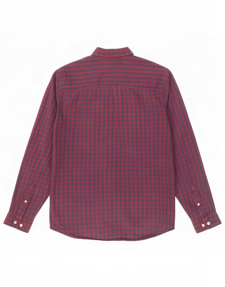 Jack & Jones Herrenhemd aus mittelroter Gingham-Baumwolle
