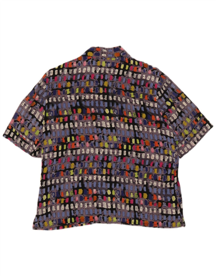 Cherie Kurzarm-Hemdbluse für Damen, Größe 46, groß, mehrfarbig, geometrisch